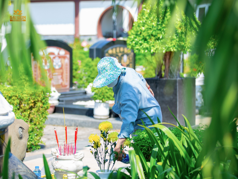 Dịch vụ trồng hoa trên mộ
